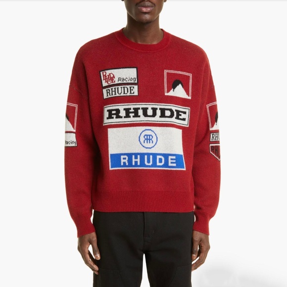Rhude Aryton Racing Wool Cashmere Sweater Size Large